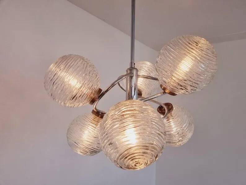Large Midcentury Galaxy Sputnik Chandelier, Germany, 1970s