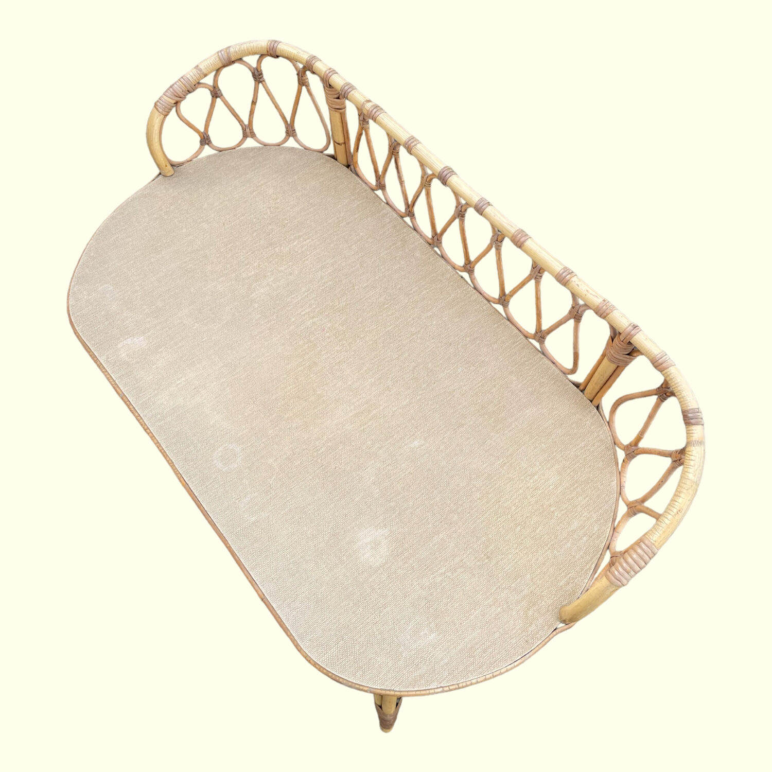 Bamboo and rattan desk and chair set, circa 1970