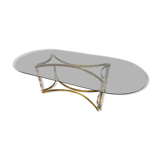 Alessandro Albrizzi: oval table in glass, plexiglass and brass