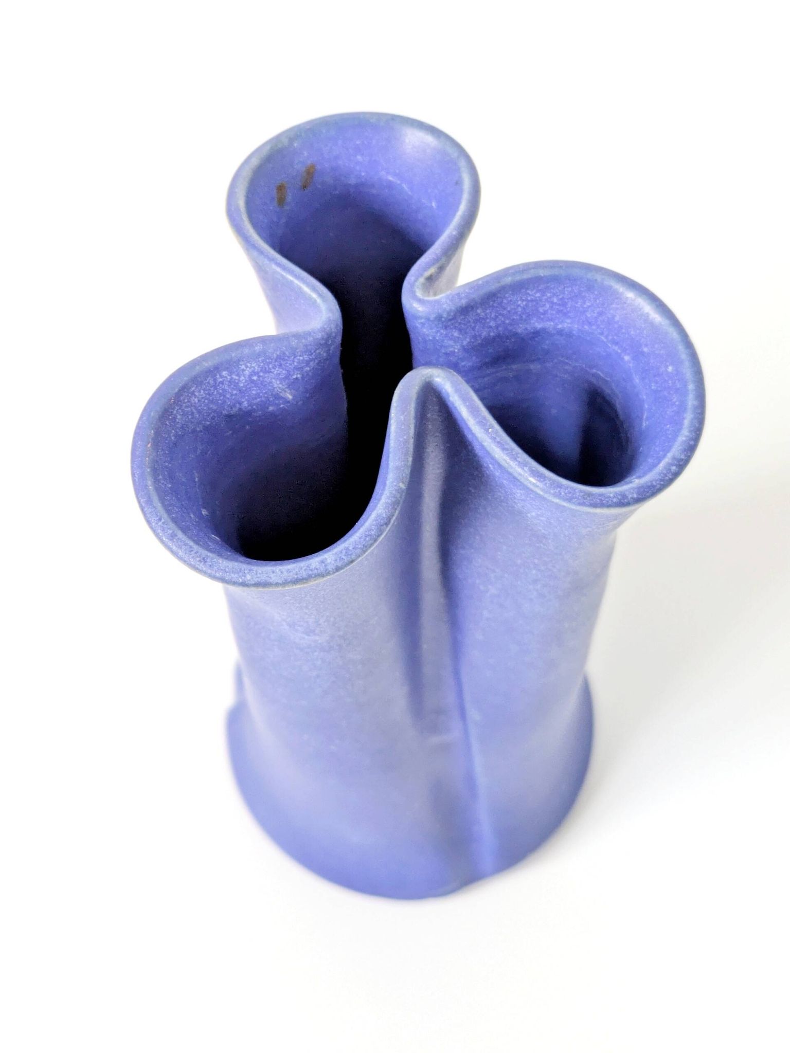 Vase soliflore en céramique bleue, Aage Würtz Danemark, années 60
