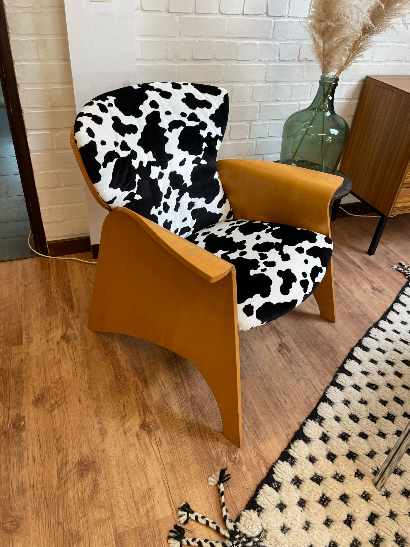 Designer armchair Federico Giner cowhide pattern