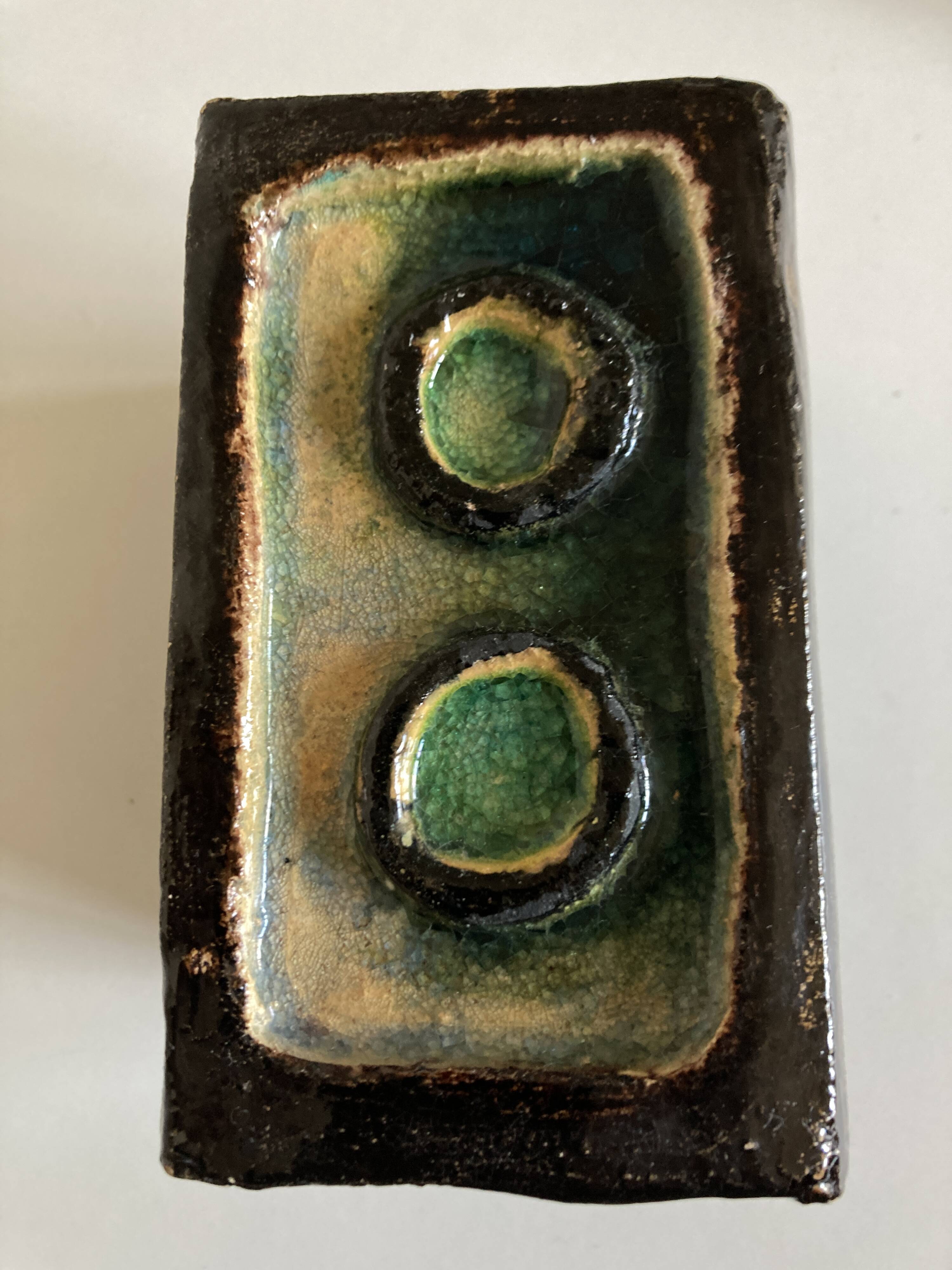 Mid century potter's vase in crystallized enameled earth