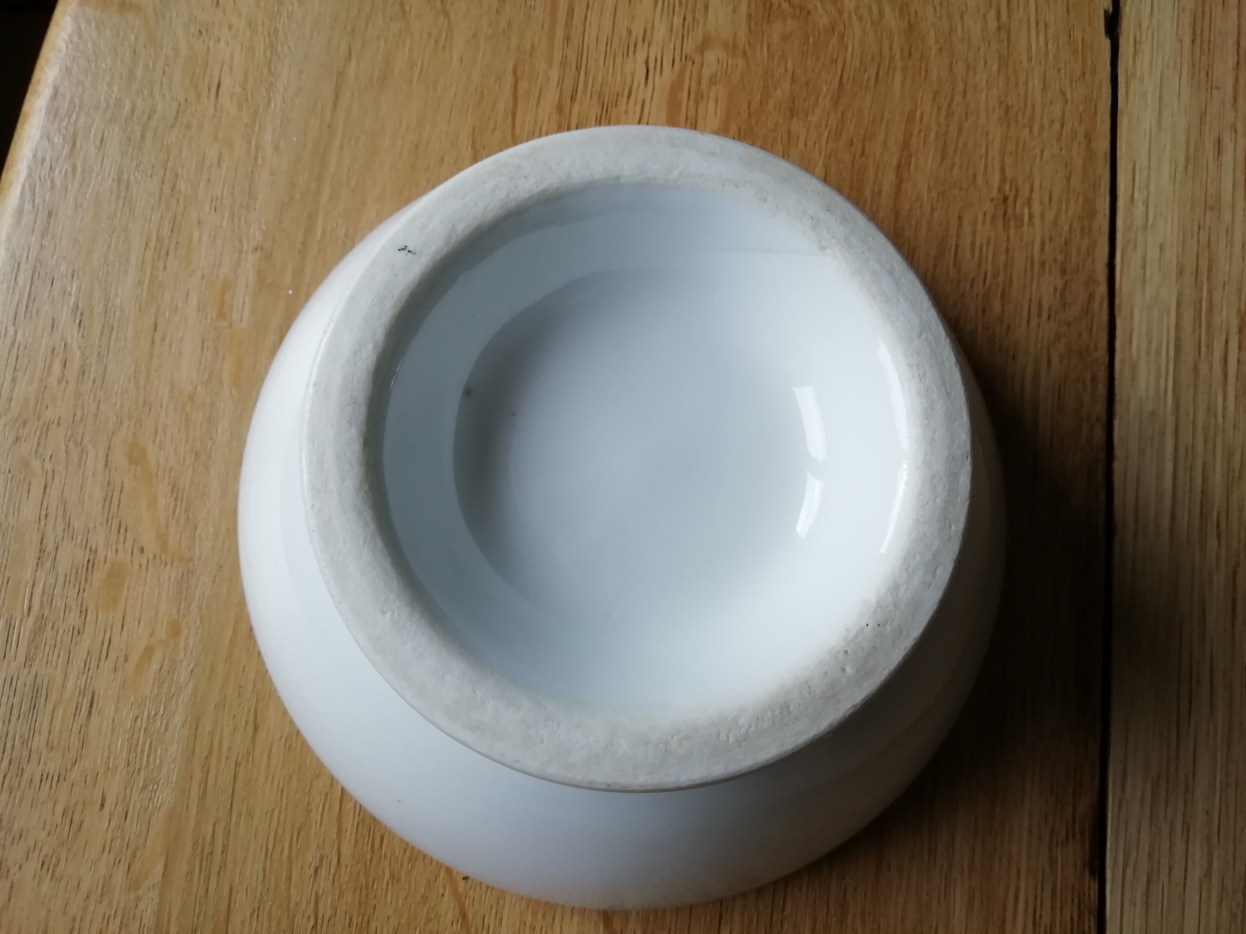 Old white bowl