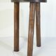 Tabouret rond tripode de traite en bois années 50