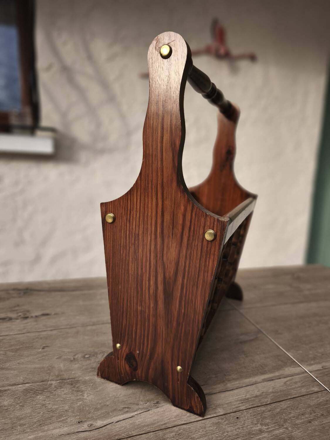 Porte-revues en bois vintage