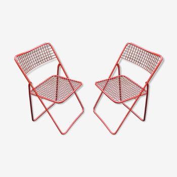 pair 2 Ted Net folding chairs by Niels Gammelgaard