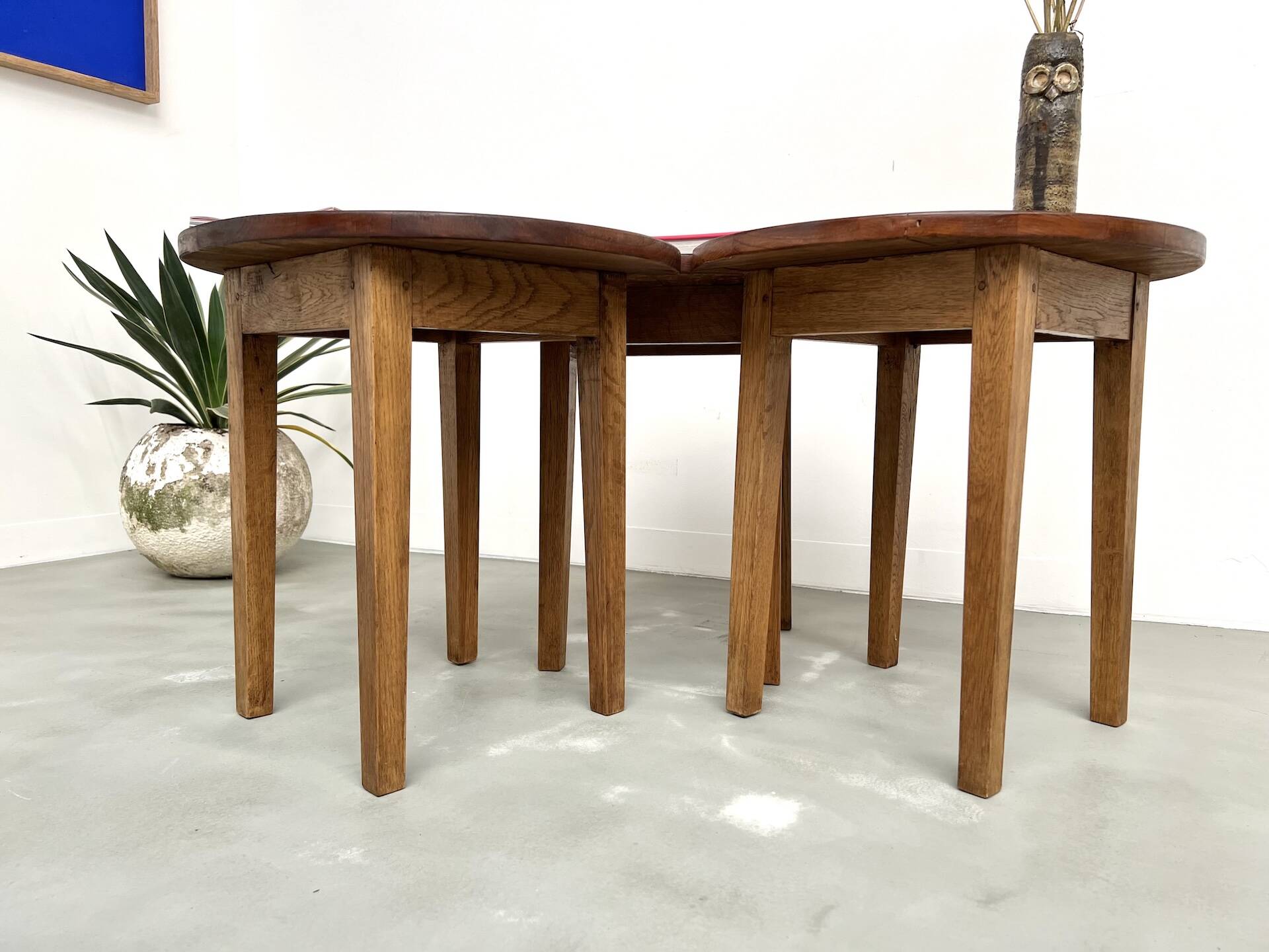 Set of 3 half-moon coffee tables, Denmark, 1960s