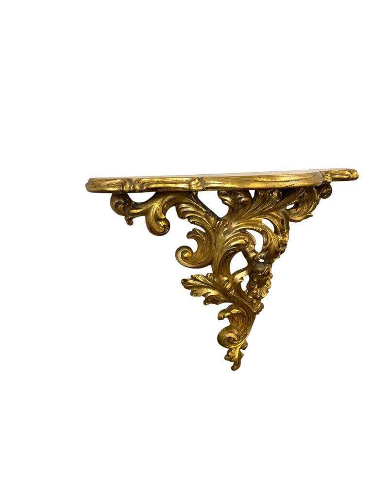 Baroque vintage gold wall-mounted console/table.