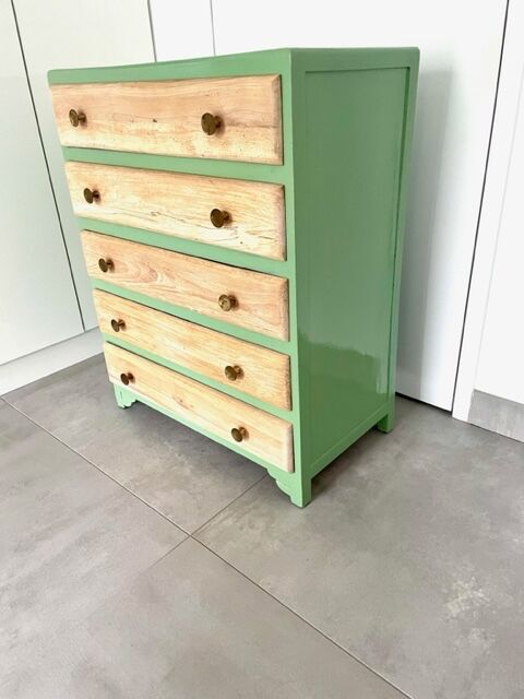 Chest of drawers oak 5 drawers 50s