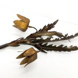 Floral brutalist wall lamp attributed to Maison Jansen 1970