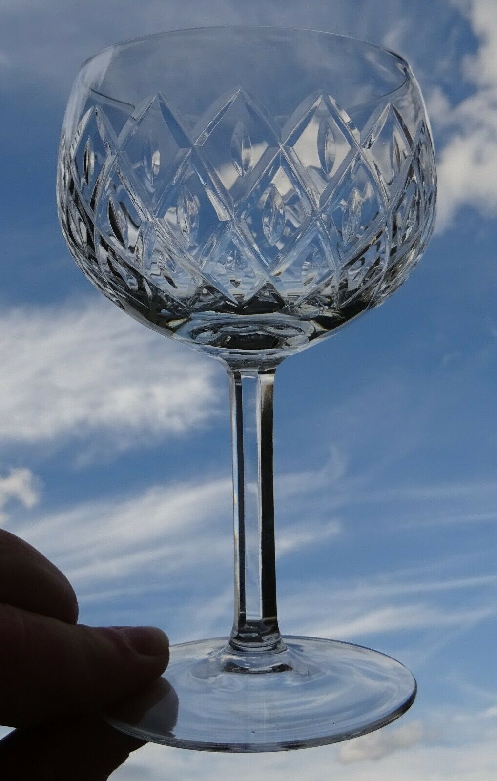 Set of 12 engraved crystal walking glasses