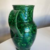 Vaullauris green varnished earth vase pitcher 1960