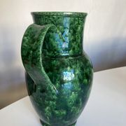 Glazed earthenware pitcher vase in green, Vaullauris, 1960.