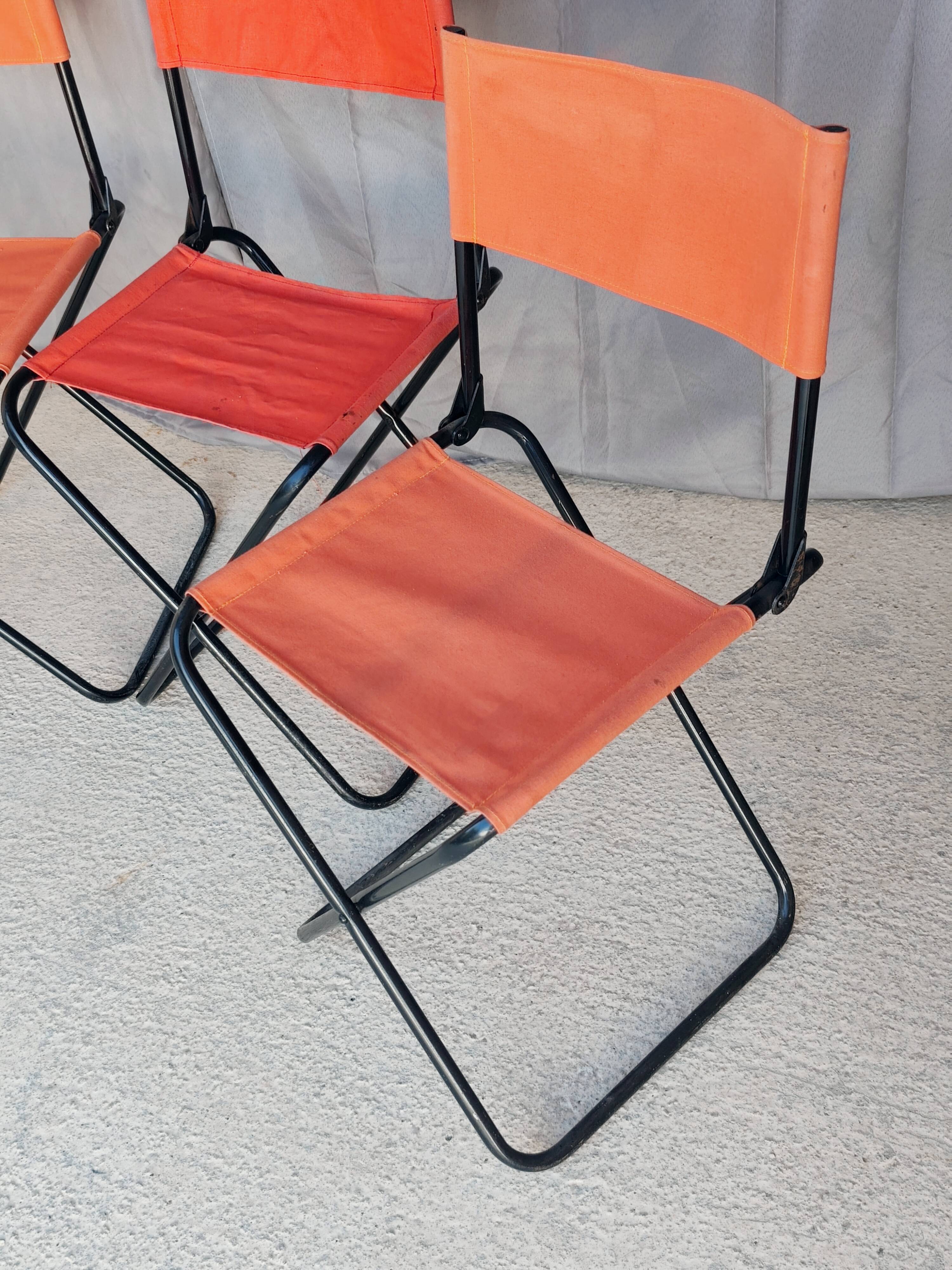 Set of 4 "vintage" folding camping seats
