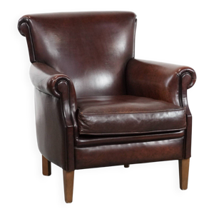 Fauteuil en cuir de mouton - look