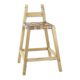 Tabourets de barre de cru en bois et cuir, Tchécoslovaquie années 1950
