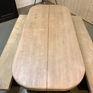 Monastery-style craft table and two benches