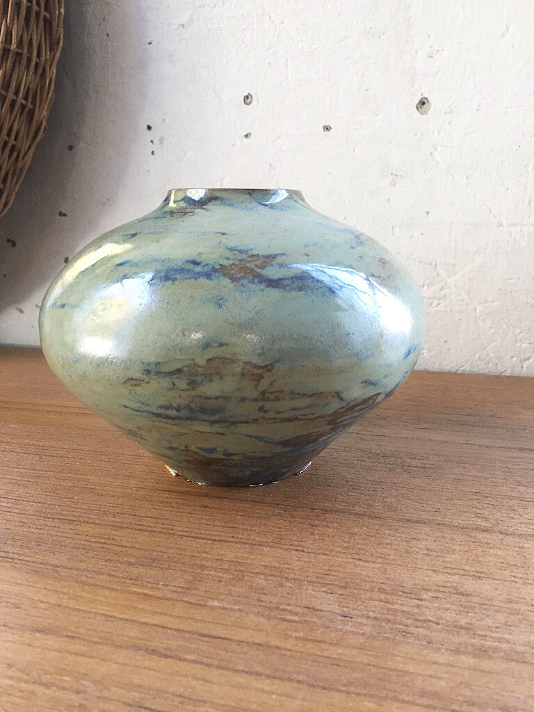 Blue ceramic pot vase
