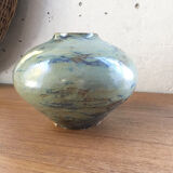 Vase pot en céramique bleu