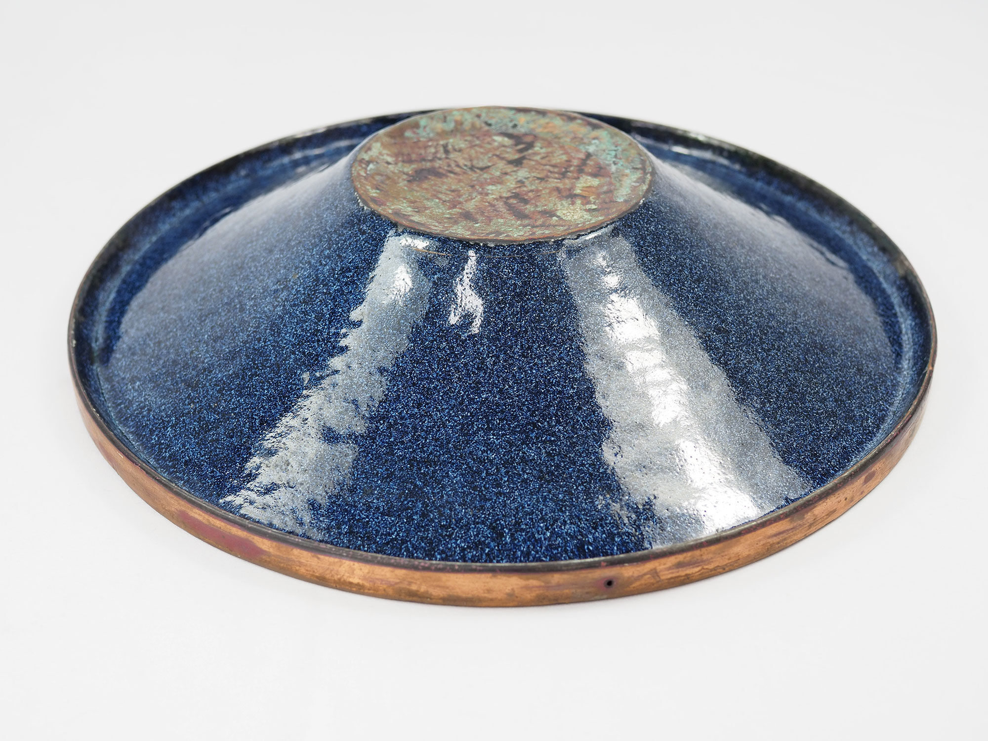 Centerpiece - email of limoges-geometric pattern mid century