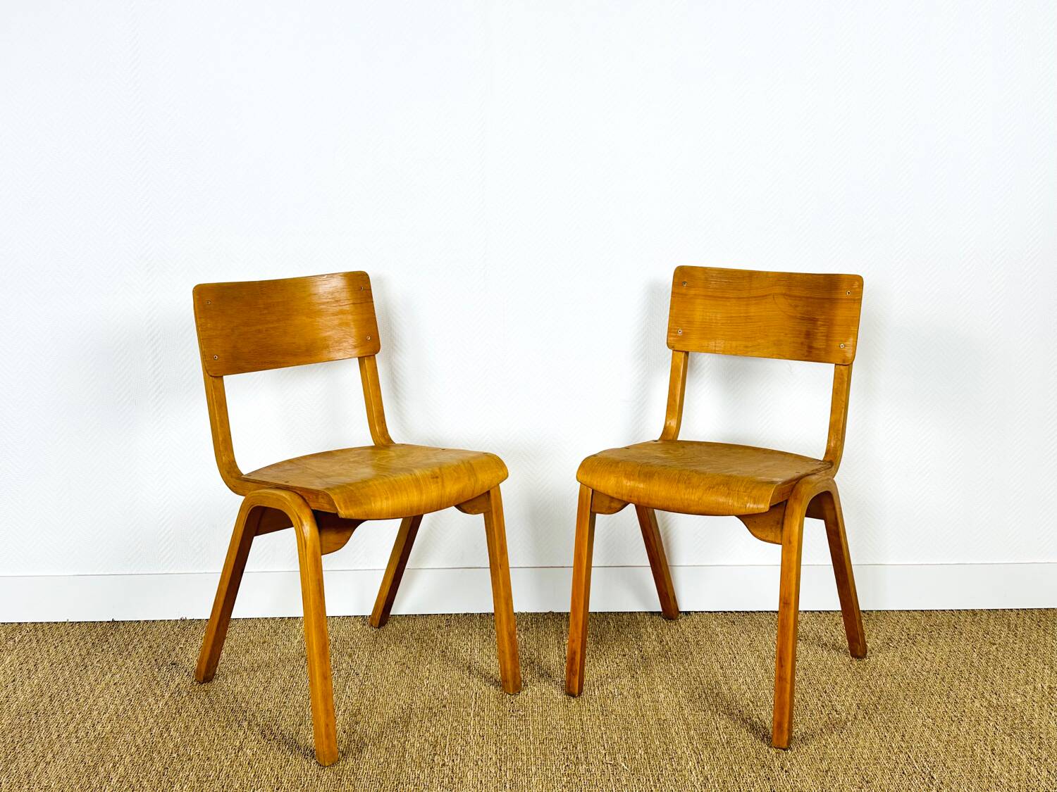 2 school chairs from the 1960s