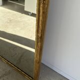 Large gilded mirror 19th century rounded corners mercury glass Louis XVI style
