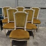 Lot of antique Louis XVI style living room chairs / armchairs