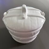 Earthenware barrel butter dish