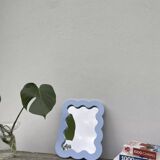 Wavy wood cloud mirror