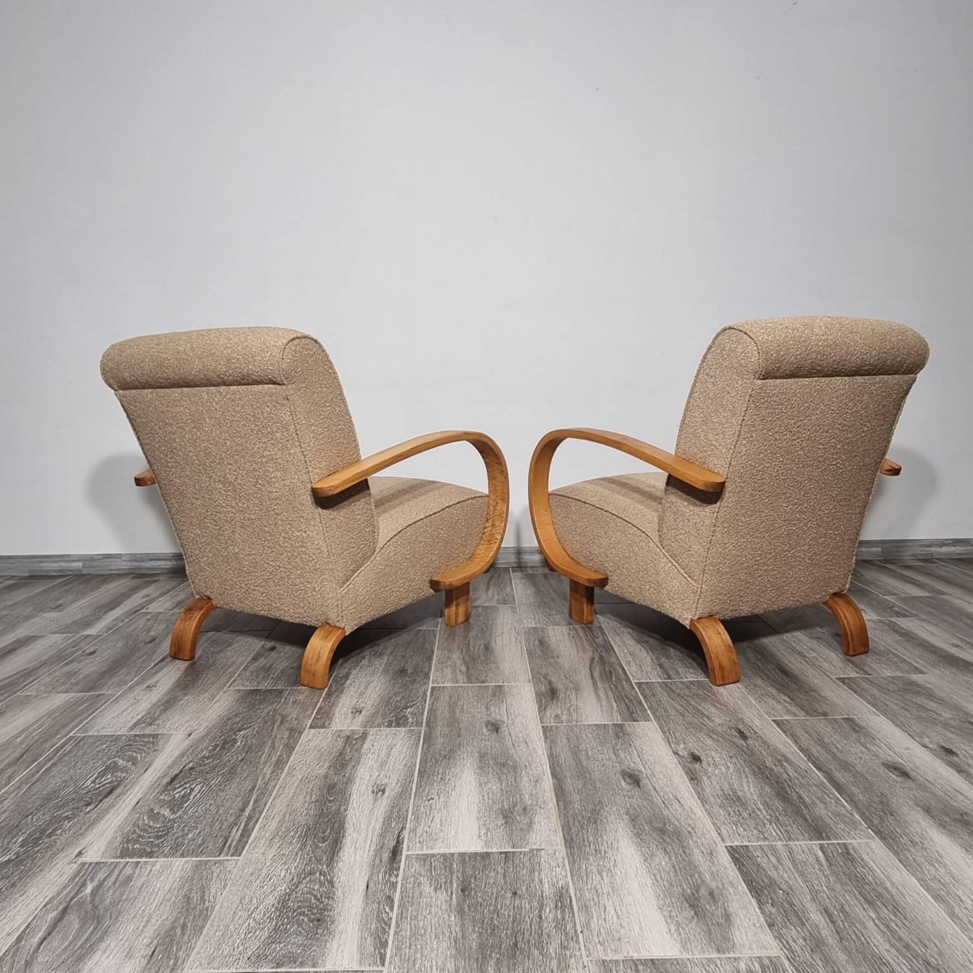 Art Deco Lounge Chairs from Jindřich Halabala, 1950s, Set of 2