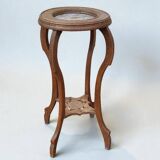 Art Deco wood/marble side table