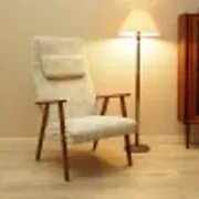 Danish teak lounge chair with new velour upholstery, 1960s