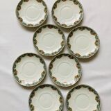 8 Balleroy & Cie Cherry Pattern Tea Cups and Saucers