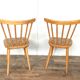 Pair of Scandinavian chair fabric light wood flower feet compasses