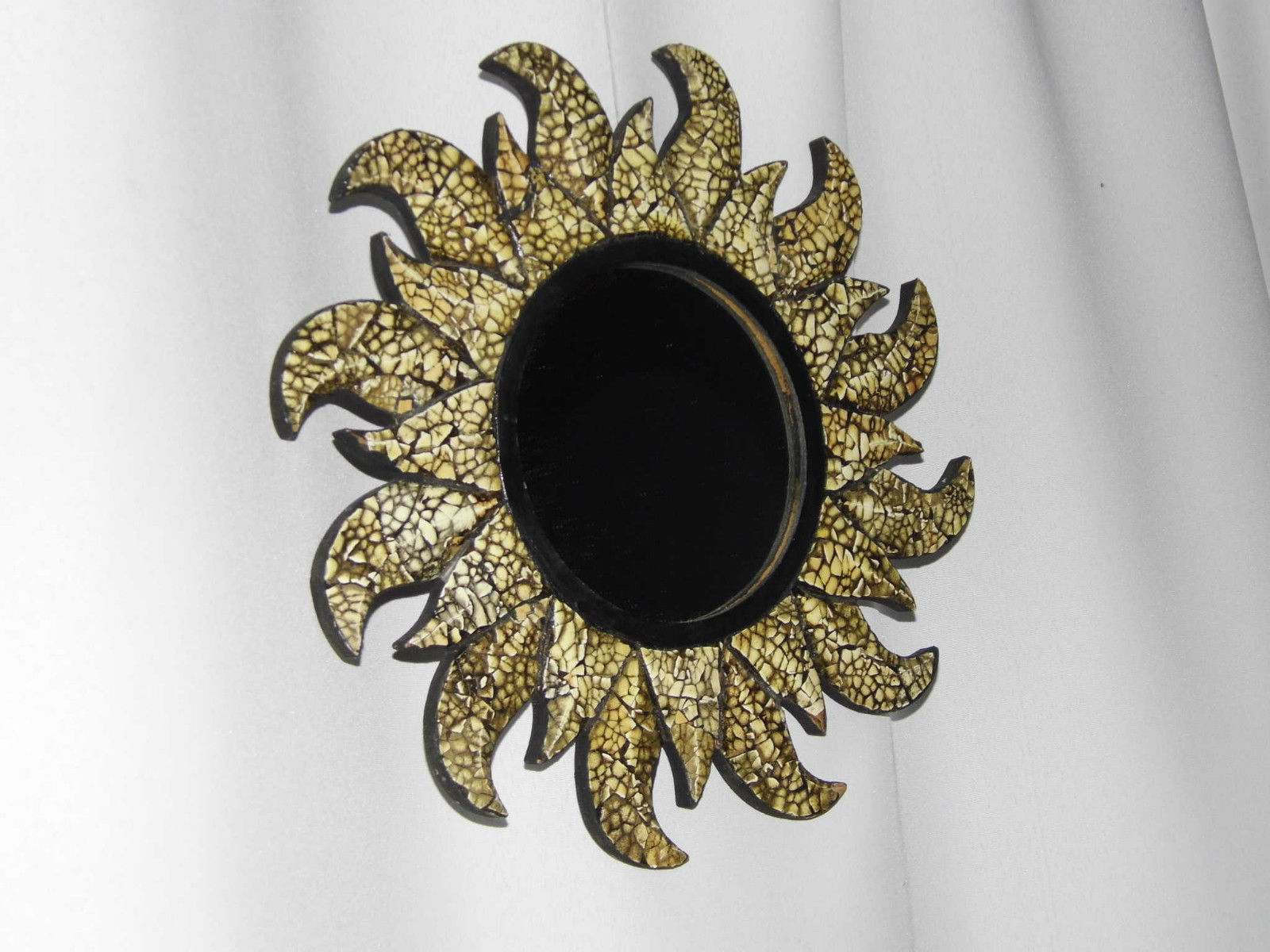 Rare ancient sun mirror wood and mosaic