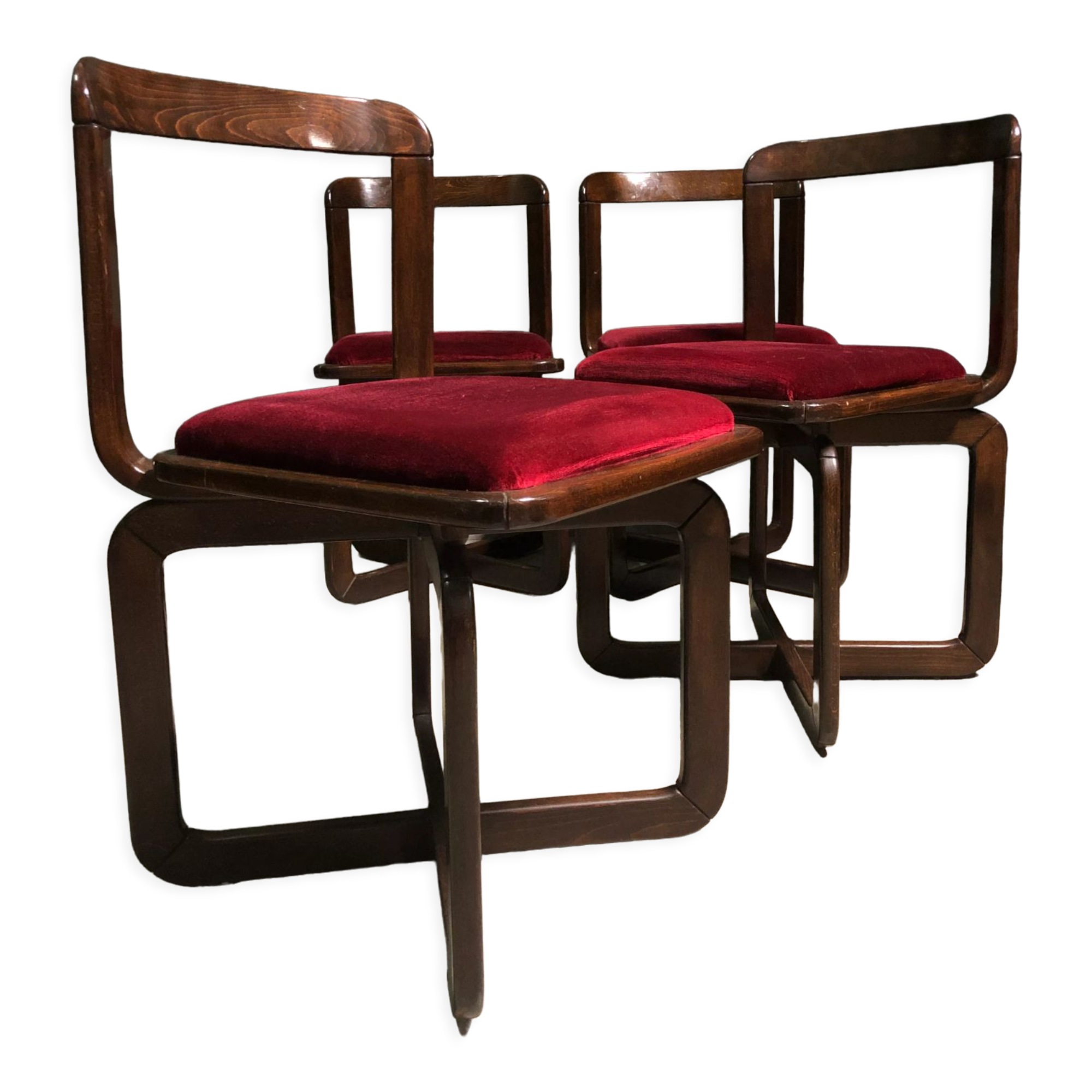 Set of 4 base italian dining chair's 1960