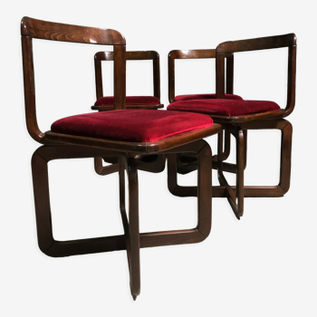 Set of 4 base italian dining chair's 1960