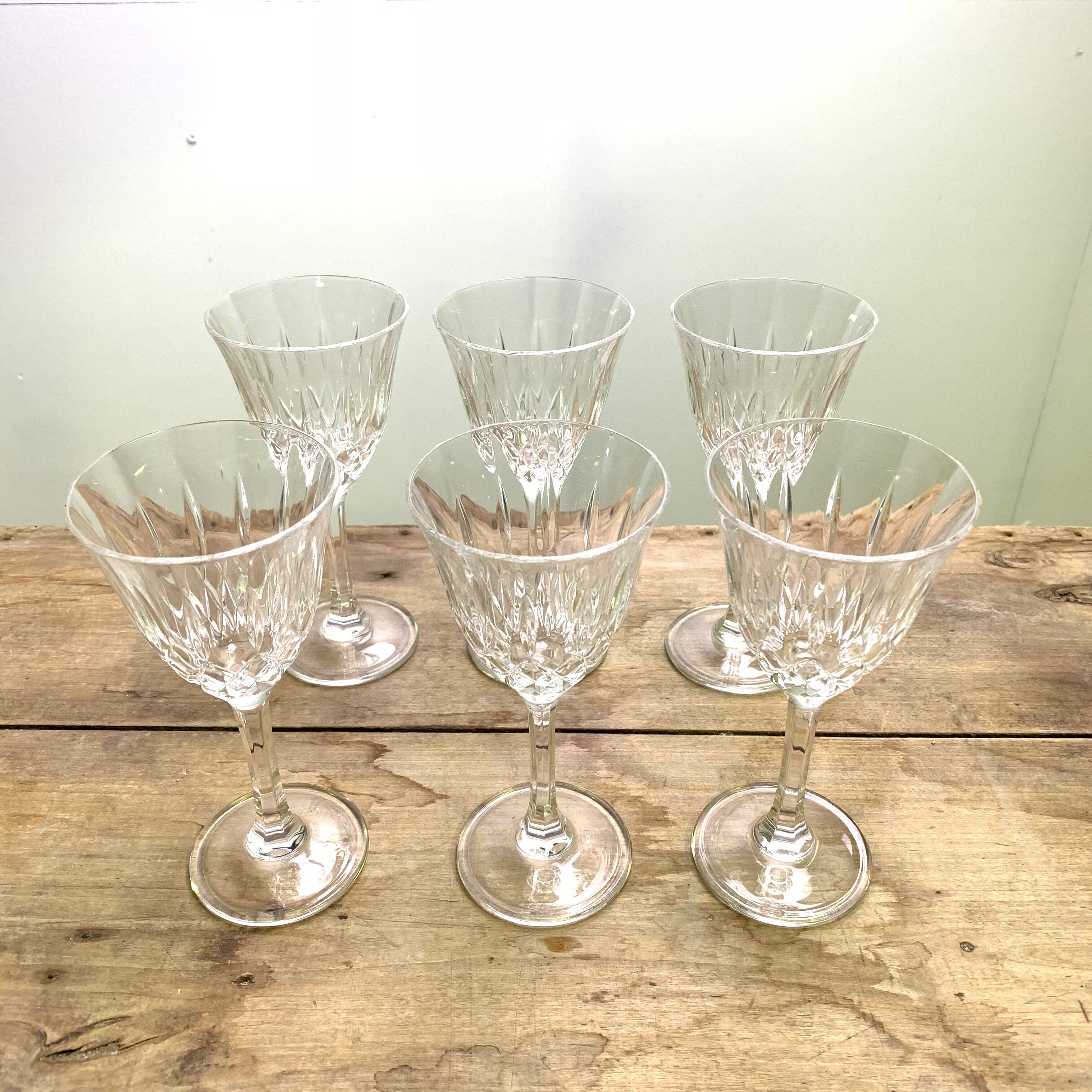 Set of 6 crystal glasses