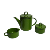 Green enamelled porcelain coffee set