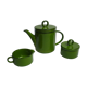 Green enamelled porcelain coffee set