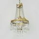 Vintage three-tiered balloon chandelier, glass pendants. 1970s.