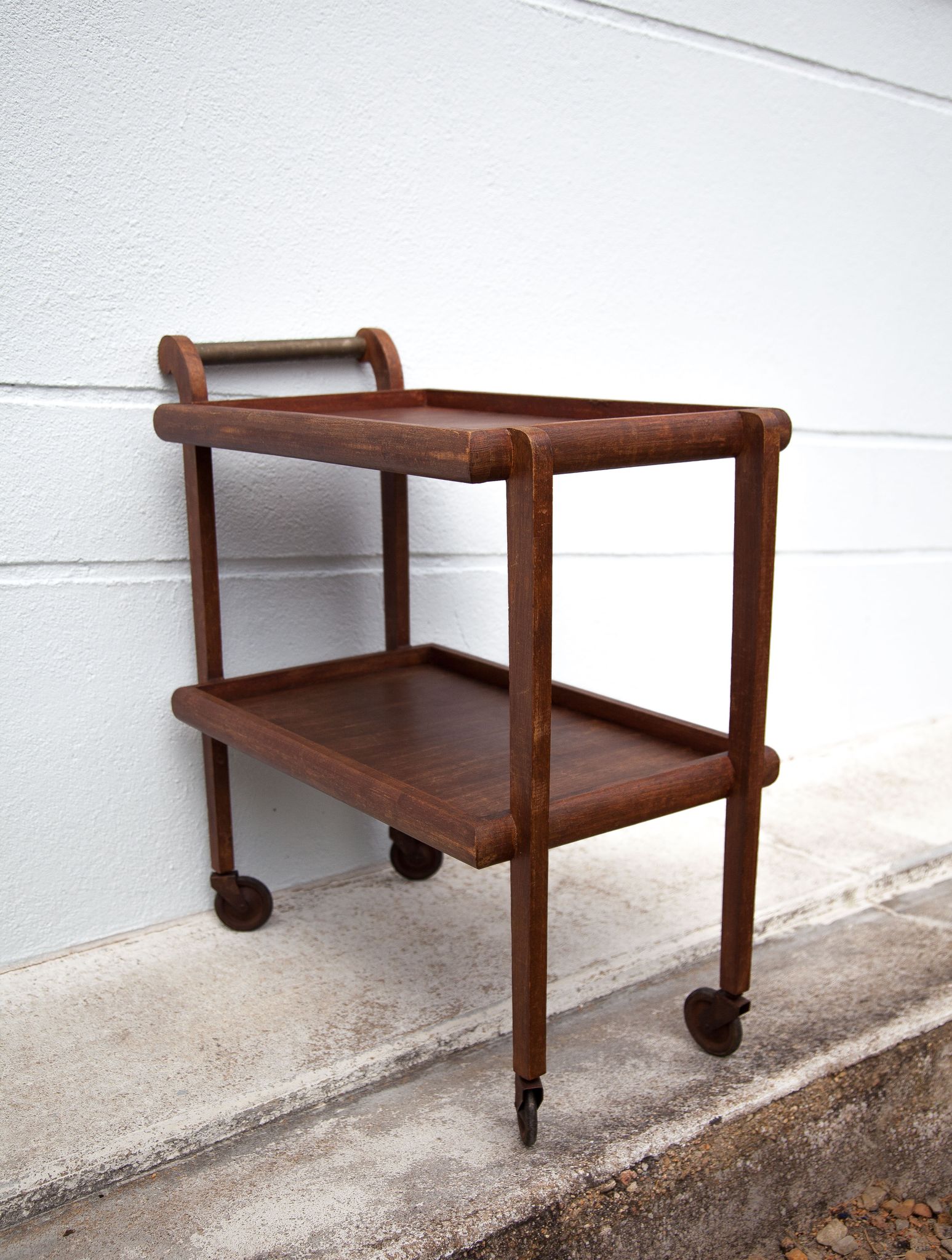 Vintage wood dessert, roller bar, roller table, servant, vintage wood dessert table