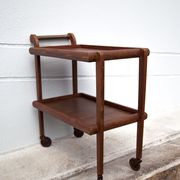 Vintage wood dessert, roller bar, roller table, servant, vintage wood dessert table