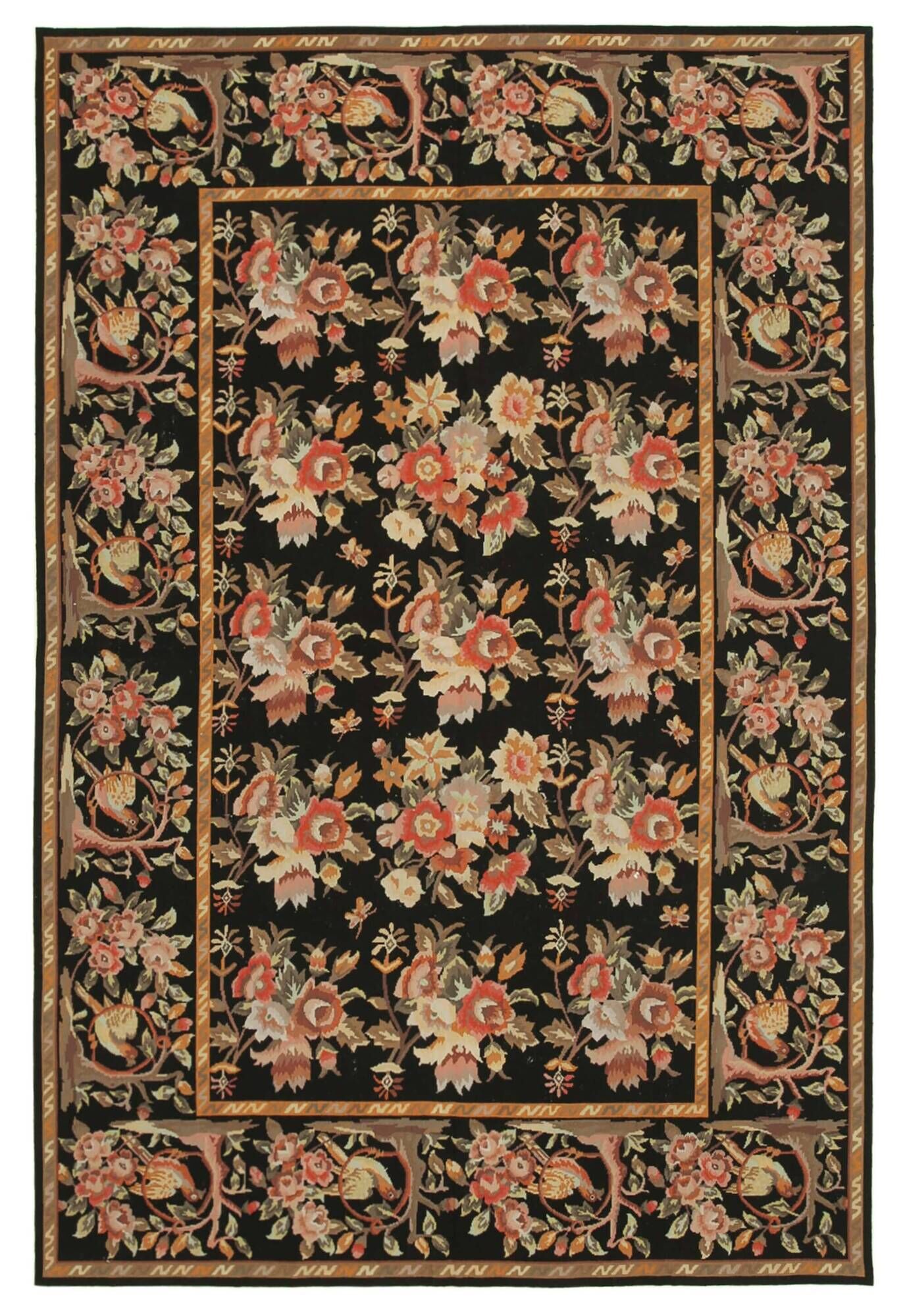Handmade Vintage Flatweave Needlepoint Kilim 183 cm x 274 cm