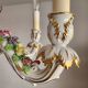 Handgeformt vergoldet vintage Porzellan Kronleuchter Capodimonte 1960er