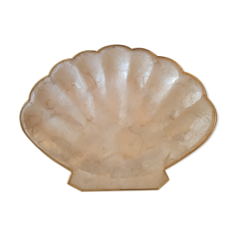 Brass and mother-of-pearl shell catchall