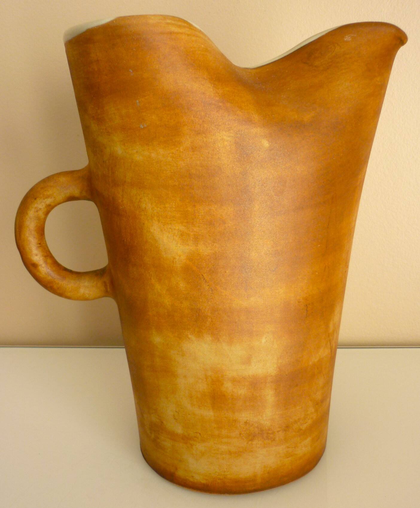 Madelaine Brault, pitcher vase, enameled ceramic, the dove, design 50/60