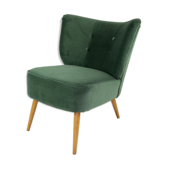 Chaise de salon en velours vert vintage, années 1970