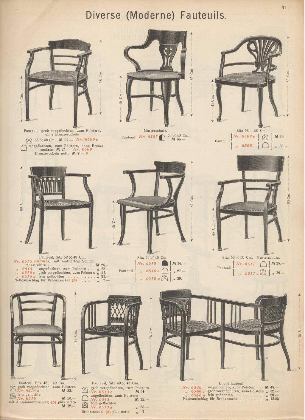 Secession Armchairs no.6513 by Otto Wagner