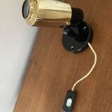 Vintage Zodiac wall lamp for Lita two-tone in black metal and brass 1950s
